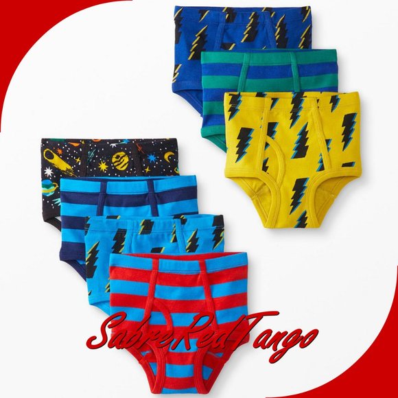 NWT Hanna Andersson Organic Unders Classic Briefs Boys Bolts L 140 150 10 12 - Picture 1 of 2